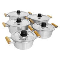 conjunto-cacarola-conica-lixada-05-pecas-aluminio-certificadas-inmetro-plug-lar - Imagem