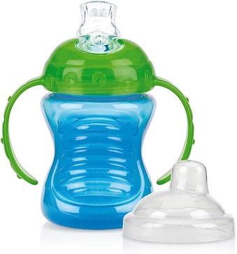 copo-com-alca-e-bico-de-silicone-azul-nuby-azul - Imagem
