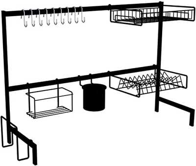 cozinha-suspensa-modular-autosustentavel-escorredor-20-pecas-preta - Imagem