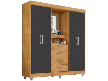 guarda-roupa-casal-com-espelho-4-portas-4-gavetas-araplac-pequim - Imagem