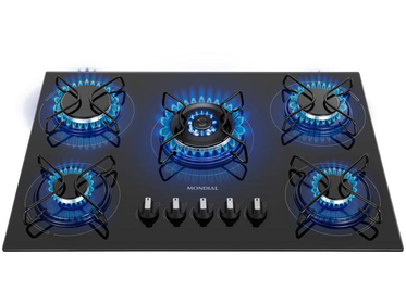 cooktop-5-bocas-mondial-a-gas-glp-preto-tripla-chama-ctg-03 - Imagem