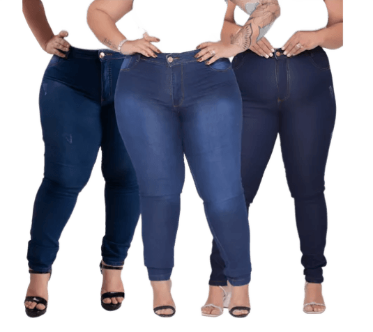 kit-3-calca-jeans-plus-size-cintura-alta-com-lycra-skinny - Imagem