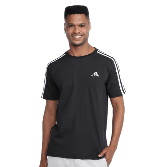 camiseta-adidas-essentials-3-listras-masculina-marinhobranco - Imagem