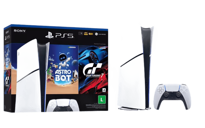 console-playstation-5-slim-sony-ssd-1tb-edicao-digital-com-controle-sem-fio-dualsense-branco-2-jogos-digitais-1000038914 - Imagem