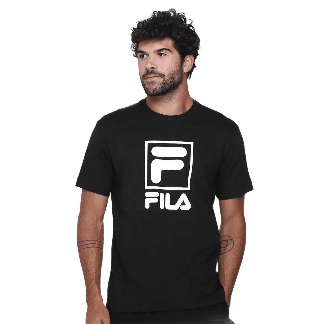 camiseta-fila-comfort-letter-premium-ii-masculina-preto - Imagem