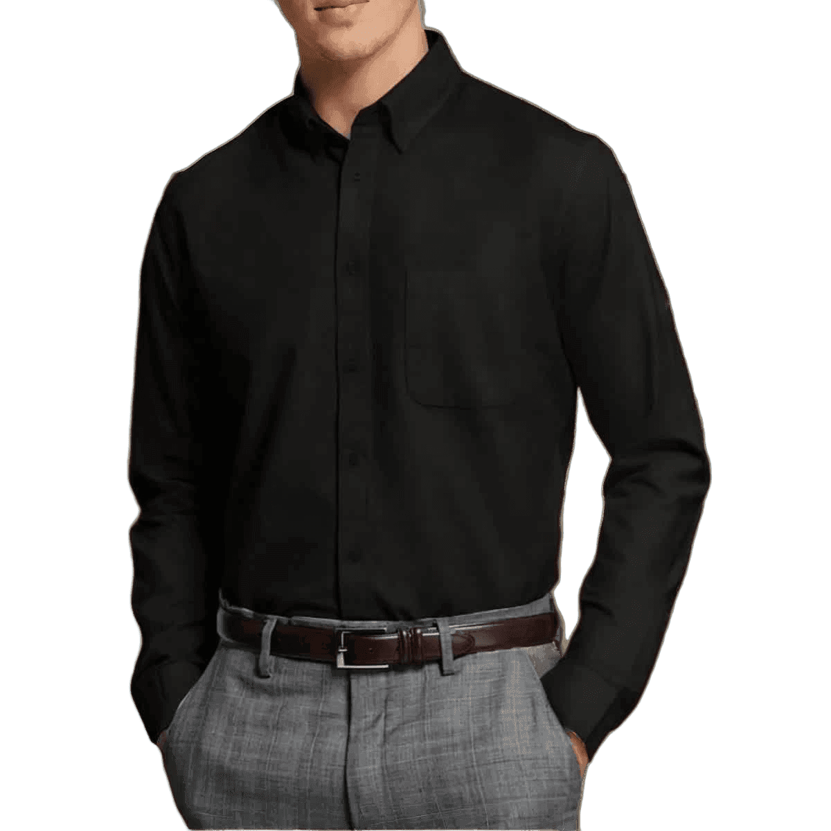 camisa-social-masculina-manga-longa-microfibra-nao-amassa - Imagem