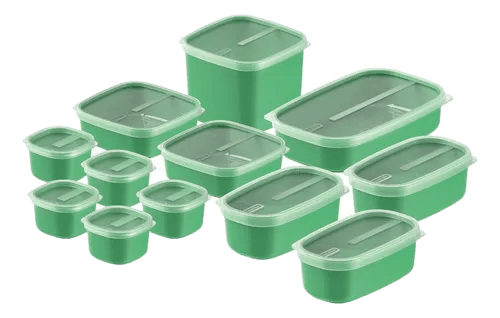 jogo-de-potes-tramontina-mixcolor-em-polipropileno-verde-salvia-com-tampa-transparente-12-pecas - Imagem
