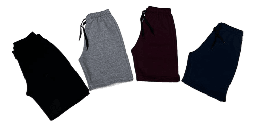 kit-4-shorts-bermuda-infantil-moletom-com-cordao-juvenil-top - Imagem
