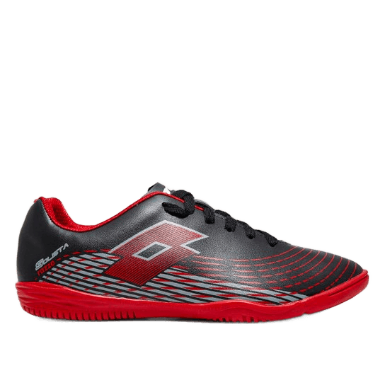 chuteira-futsal-lotto-solista-razzo-unissex-pretovermelho - Imagem