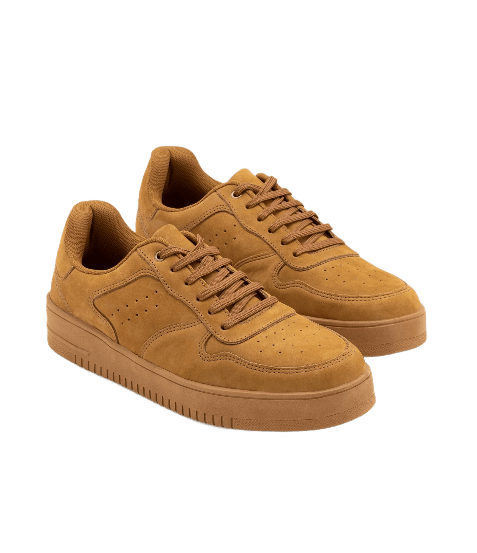 tenis-street-cano-baixo-com-recortes-e-cadarco-marrom - Imagem