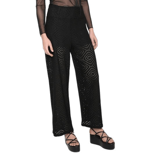 calca-colcci-perfuros-cintura-alta-feminina-preto - Imagem
