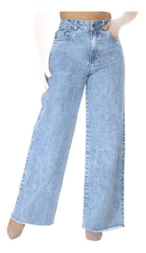 calca-wide-leg-jeans-feminina-cintura-alta-levanta-bumbum - Imagem