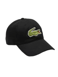 bone-lacoste-gabardine-big-croco-preto - Imagem