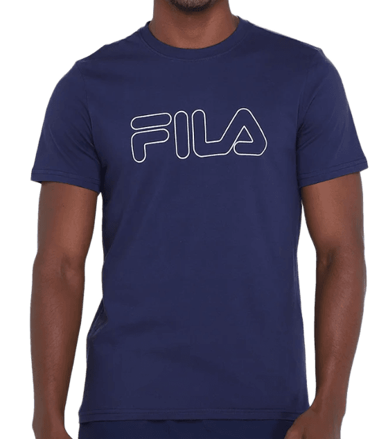 camiseta-fila-letter-outline-masculina-brancopreto - Imagem