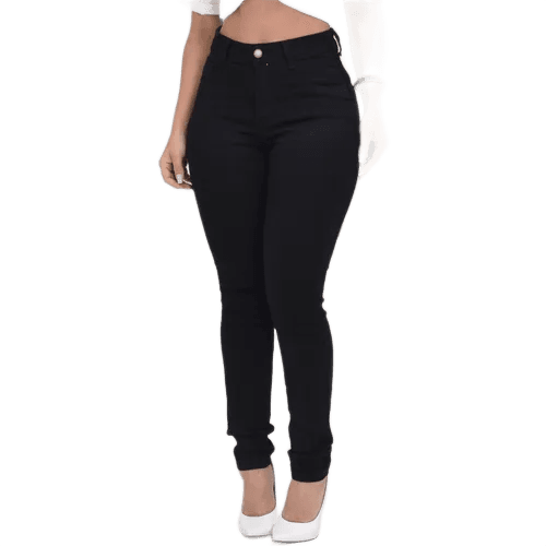 calca-preta-jeans-feminina-skinny-cos-alto-levanta-bumbum-aezu - Imagem