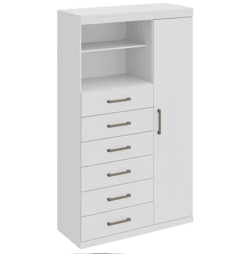 comoda-multiuso-santos-andira-maraba-com-1-porta-e-6-gavetas-branco - Imagem