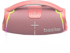 caixa-de-som-bluetooth-basike-h61-50w-potencia-ipx6-alto-falante-hi-fi-luz-rgb-surround-portatil-resistente-a-agua-laranja - Imagem