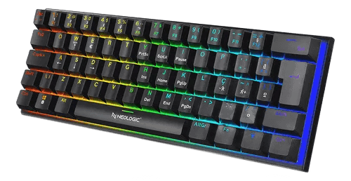 teclado-gamer-mecanico-neologic-precision-dark-60-rainbow - Imagem
