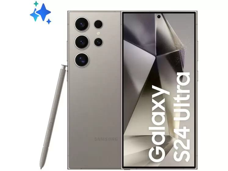 smartphone-samsung-galaxy-s24-ultra-68-512gb-titanio-cinza-5g-12gb-ram-cam-quadrupla-200mp-selfie-12mp-bateria-5000mah-dual-chip - Imagem