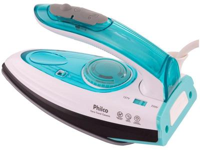 Imagem do produto Ferro de Passar Roupa a Vapor Philco - Travel Ceramic Azul na loja Magazine Luiza