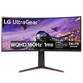 Monitor Gamer LG UltraGear Curvo 34" QuadHD 2K, UltraWide 1800R, 160Hz, 1ms (MBR), AMD FreeSync Premium, HDR10, MaxxAudio, Preto -34G600A