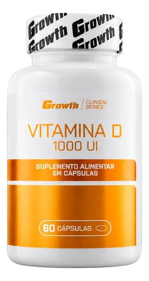Vitamina D 1000ui 60 Caps Growth Supplements - Sem Sabor Sem Sabor