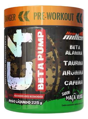 Suplemento Em Pó C4 Beta Pump 225g New Millen Sabor Maçã Verde
