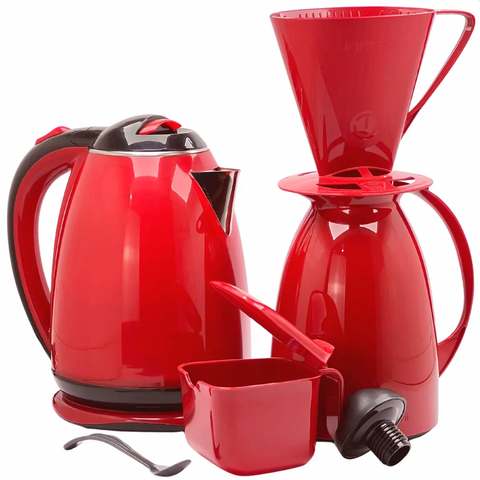 Kit Chaleira Elétrica Garrafa Térmica Açucareiro Filtro