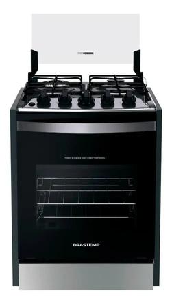 Fogão De Embutir Brastemp 4 Bocas, Chama Dupla Byo4ebr Cor Inox Bivolt