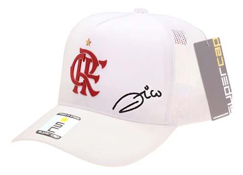 Boné Flamengo Aba Curva Licenciado Ajustável Zico Cor Branco Tamanho Un