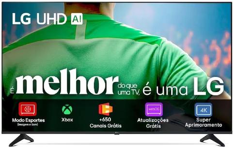 Smart TV LG UHD AI UA75 43 polegadas HDR10 Pro Processador α7 AI Ger 8 webOS 25