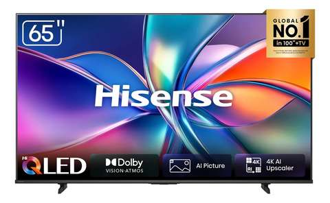 Hisense Smart Tv 4k 65 Polegadas 65q6qv Qled Com Dolby Vision,hdr10+,hlg,filmmaker Mode, Compatibilidade Alexa E Google