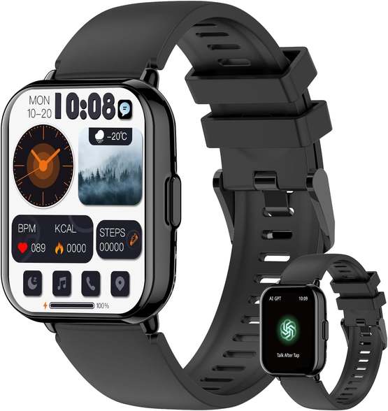 Smartwatch PEJE ZW01 Max com Chamadas, Tela Curva e 123+ Modos Esportivos