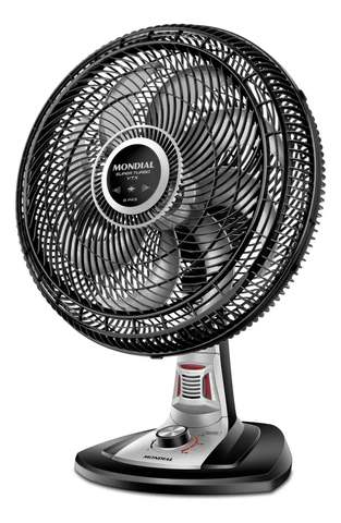 MONDIAL Ventilador 40cm Super Turbo 8 Pás Repelente Pastilha, Preto/Prata, 140W, 110V - VTX-40-8P-RP