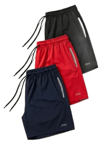 Kit 3 Bermuda Masculina Tactel Com Elastano Academia Treino