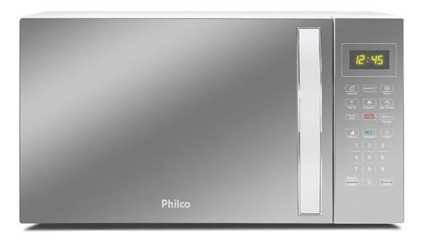 Micro-ondas Philco 28l Limpa Fácil Pmo30e 1100w Prateado com Branco