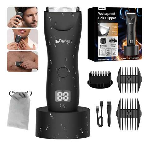 Enssu Aparador De Pelos Corporais Masculino Com Base Cor Preto 127/220v