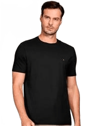 Camiseta Aramis Crewneck Basic Lisa Preta + Frete Grátis