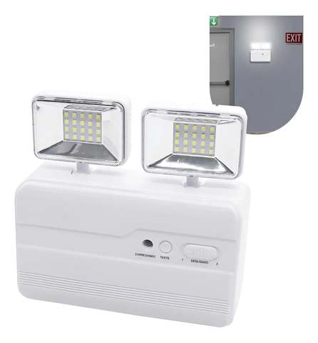 Luminária De Emergência 2 Faróis 40leds Bateria Recarregável Branco-frio 127/220v