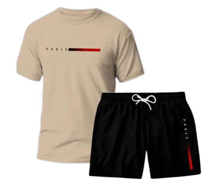 Conjunto Masculino Streetwear Paris Urbano Camiseta E Short