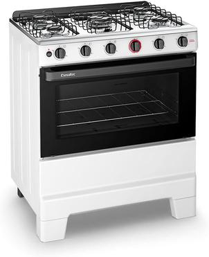 Fogão 5 Bocas Esmaltec F5iab5121 Ideal Super Mesa em Aço Inox Acendimento Automático Branco Bivolt