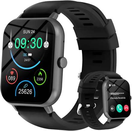 Bettdow Smartwatch, Relogio Smartwatch Feminino Com 1.83" Ecrã Tátil, À Prova D'água Ip67, Recebimento De Notificações, Relogio Masculino Com 100+ Modos Esportivos Faz E Recebe Lig