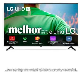Smart TV 4K 43" LG UHD 43UA75 Processador α7 AI Ger8 4K Super Upscaling Google Cast Alexa Integrado Controle Remoto Padrão WebOS 25