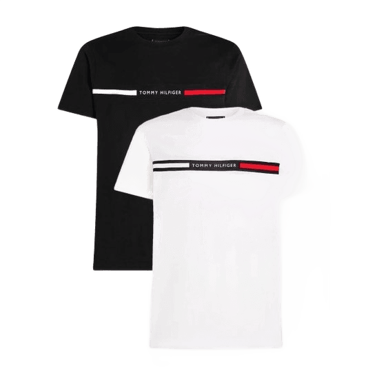 Kit Camisetas Tommy Hilfiger Preta/branca 2un - Original