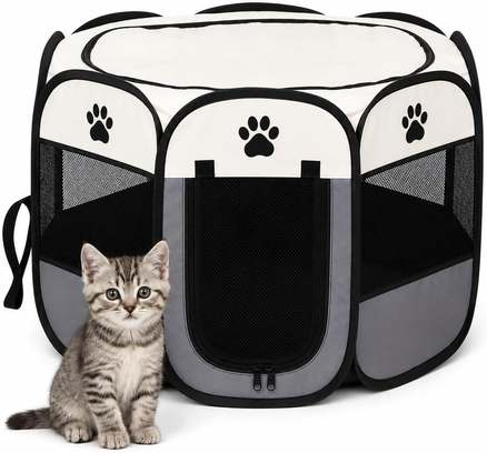 Cercado Pet Dobrável 90cm Reforçado para Cachorros e Gatos Pequenos| Cercadinho Portátil e Seguro para Filhotes | Espaçoso, Fácil de Montar e Transportar | Uso Interno e Externo | Cor Cinza