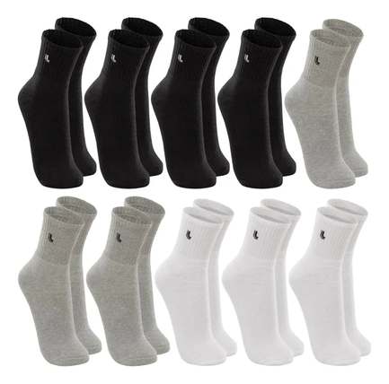 Kit 10 Pares Meia Lupo Original Masculina Cano Médio Algodão