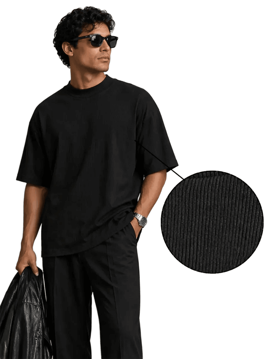 Camiseta Masculina Oversized Gola Alta Basica Streetwear