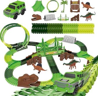 Pista Dinossauro Carrinhos com Looping Radical Túnel Brinquedo Luz e Som 92 Peças (92)