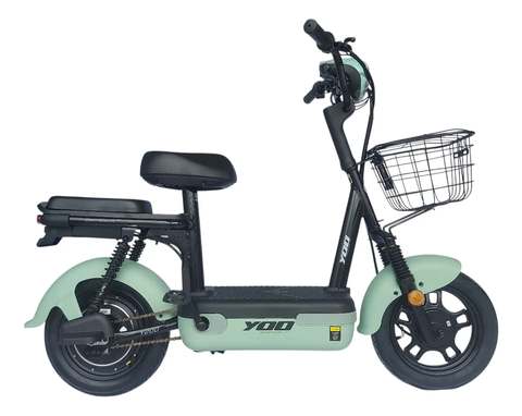 Bicicleta Elétrica Yoo Mobility Y-200 350w Farol Led Scooter Verde Sem Cnh E Emplacamento