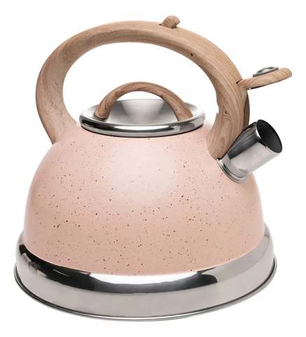 Chaleira De Indução Apito 3l Granito Chef Bege Alumínio Lyor
